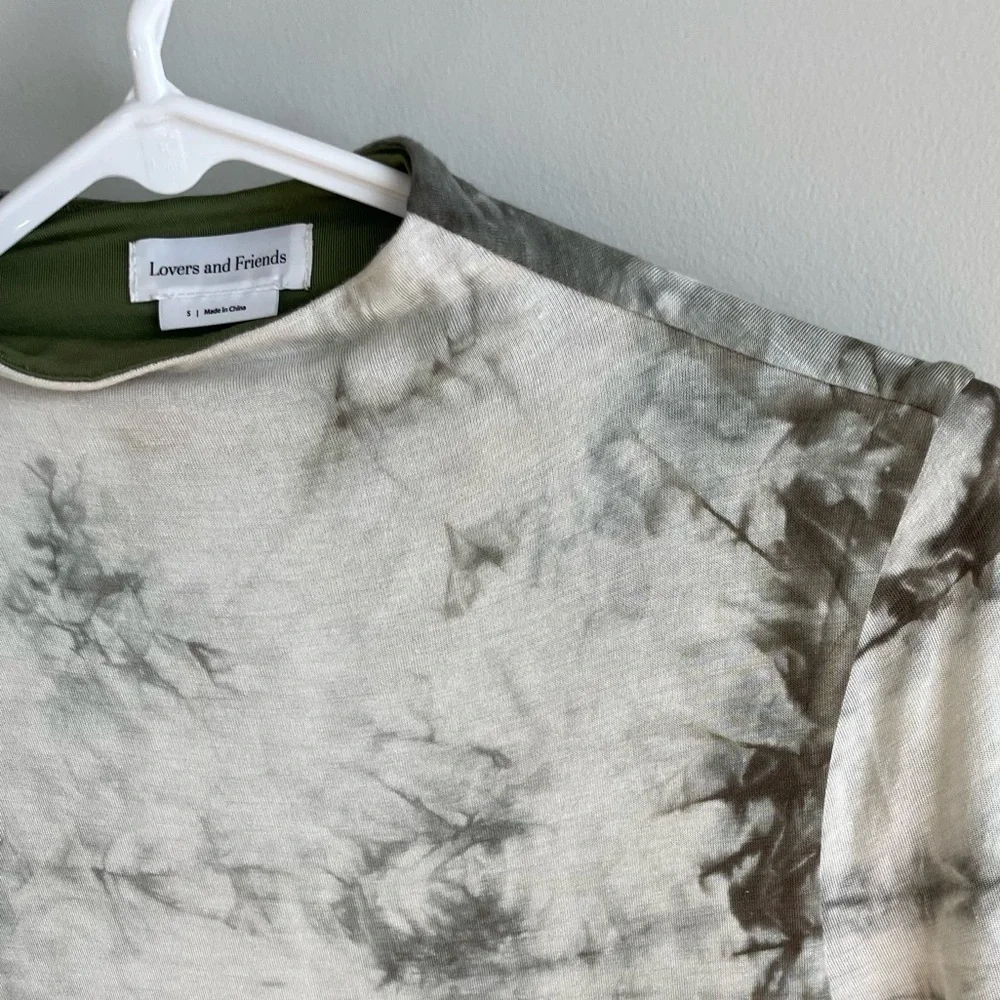 Lovers + Friends Ivanna Midi Dress - Green Tie Dye - Size Small - Picture 4 of 15